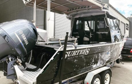 vinyl boat wrap with custom design