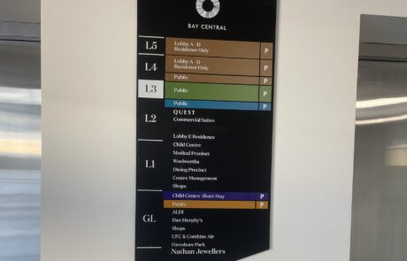 Bay Central wayfinding directory sign