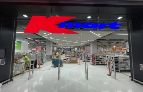 Kmart storefront signage with a large red led signs