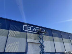 Civmec industrial signage installation installation.